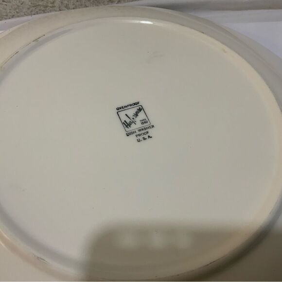 Harkerware GREEN CORONET PATTERN Serving oval  Platter  G8 - Picture 3 of 8